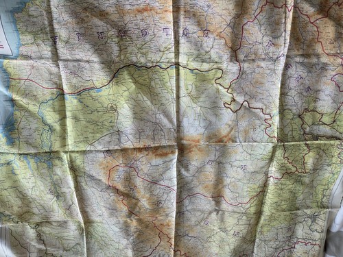 Vintage ww2 silk - vintage, map