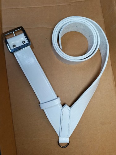 Premium white leather marching - leather,