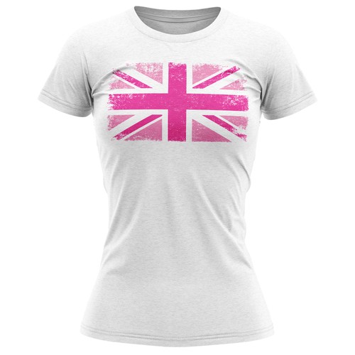 Womens pink union jack - t, shirt