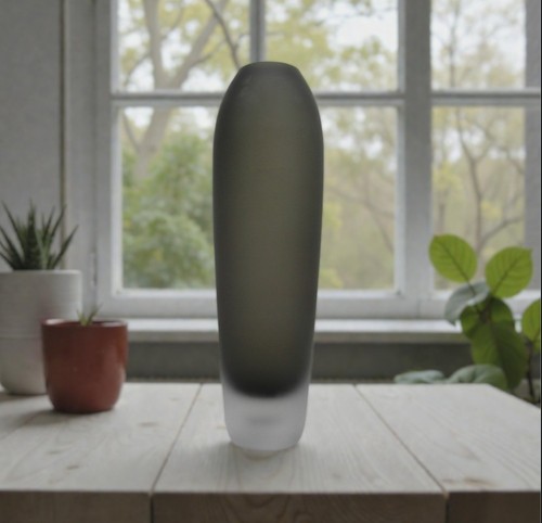 Vintage retro frosted bud vase - vintage,