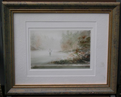 Fly fisherman foggy - fisherman,