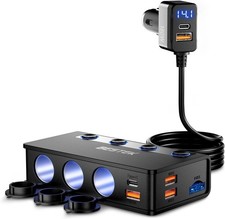 Cigarette Lighter Car Charger Power Adapter 180W 12V 24V DC Multi Socket Car Cha