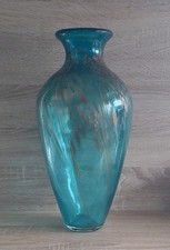 Decorative Art Teal Glass Vase