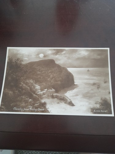 Old postcard clovelly from - old,