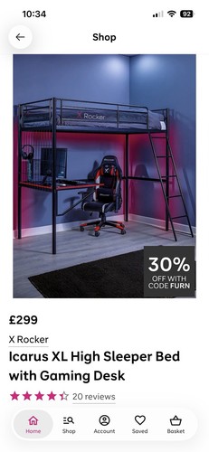 Xrocker gaming bed - bed., literally