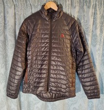 Timberland Jacket Men's Medium Black Puffer Jacket Cowhide Leather Trim