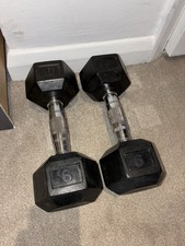 Hex Dumbbells Cast Iron Rubber