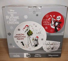 Disney Nightmare Before Christmas  12 Piece Christmas Porcelain Dinner Set