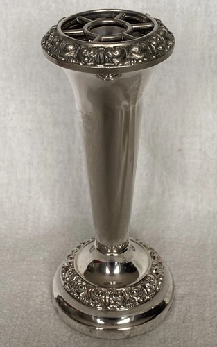 Vintage silver plated bud vase - plated,