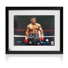 Mike Tyson Signed Boxing Photo: Iron Mike. Framed