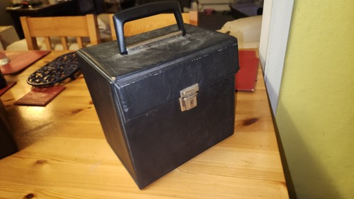 Vinyl records case black - records,