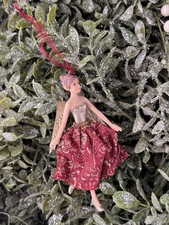 gisela graham christmas Tree decorations fairy Ballerina Red & Gold No Tags
