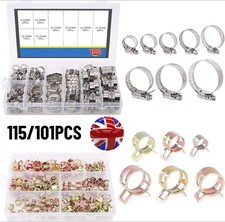 101 Pcs Assorted Stainless Steel Hose Clamp Kit With No Driver Jubilee Clips Set