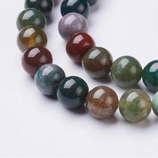 Indian Agate Beads Gemstone Round Per Strand 4mm 6mm 8mm Jewellery Making