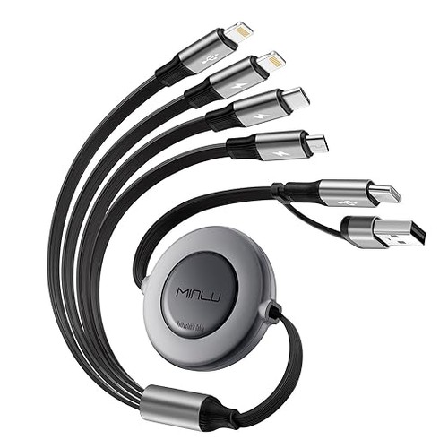 Retractable usb cable - 6-in-1,