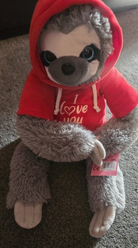 Red sloth plush soft - red,
