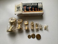 Salter Imperial Brass Weight Set + 3 Metric Weights.