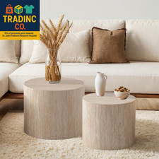 Round Nesting Coffee Table Set