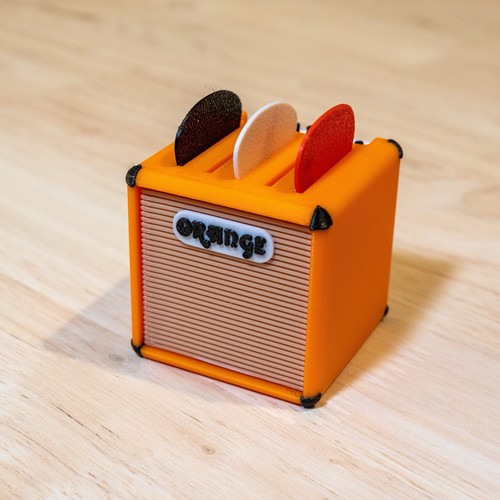 Mini orange amp guitar pick - amp,