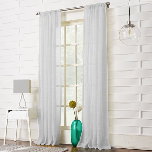 Textured voile curtain panels - textured,