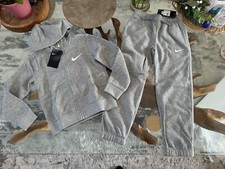 Nike Grey Fleeced Hooded Full Zip Tracksuit Age 6-7 New With Tags 