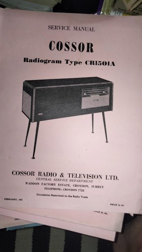 Cossor radiogram type cr150ia - cossor,