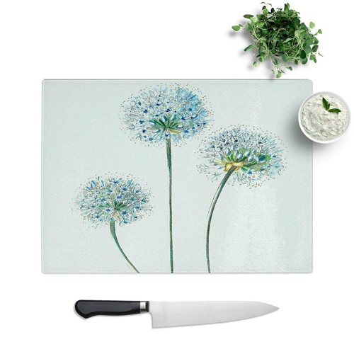 Blue dandelion flowers glass - blue,