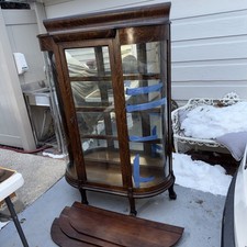 Antique Oak Curved Glass