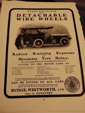 Sk232 Ephemera 1907 advert Rudge Whitworth Motor Car