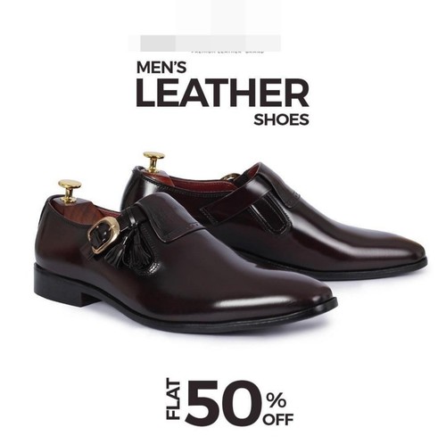 New handmade pure leather monk - new,