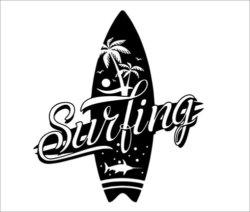 Surf board vinyl sticker car - board,