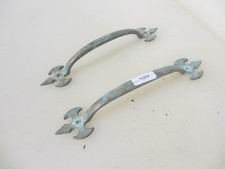 Vintage Brass Door Handles Pulls Old Gothic Reclaim Cupboard Pair 7"
