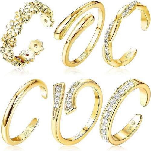 6pcs adjustable toe - rings, set