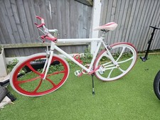 Fixed Gear Bike Single Speed  (optional) Red & White Custom
