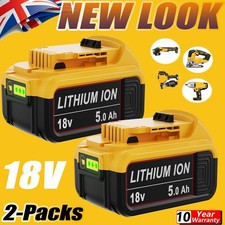 2 pack For DeWalt DCB184 18V 5.0Ah Li-ion XR Slide Battery DCB182 DCB183 DCB200