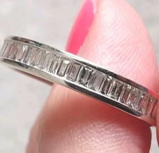 Quality 18ct White Gold Iliana 1ct Diamond Half Eternity Ring Size O Video