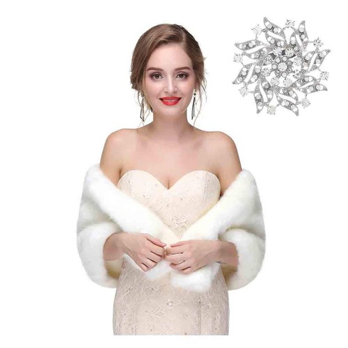 Women faux fur shawls - women's, wraps
