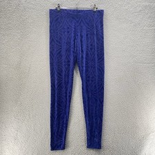 Black Milk Women Extra Large Leggings Blurple Burned Velvet Retro Artsy Boho