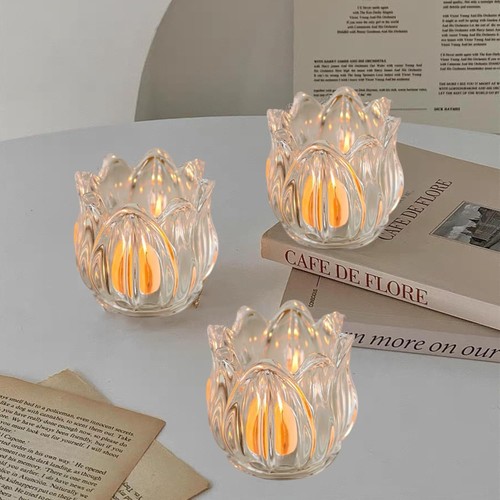 Glass tea light votive candle - glass,