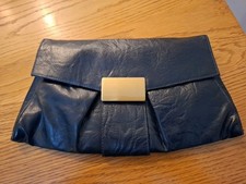 Faith Dark Navy Blue Fold-Over Clutch  Bag