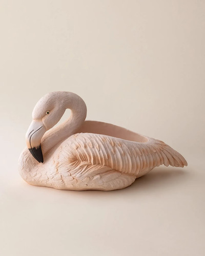 Pink flamingo swan planter - pink,