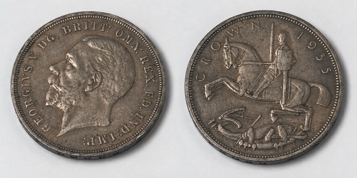 1935 george crown silver - 1935,