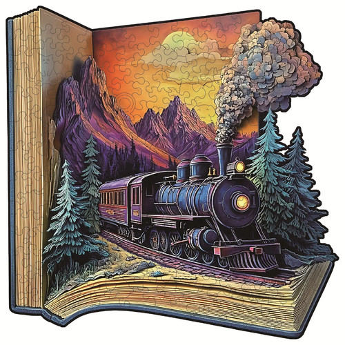Wooden train book - a,