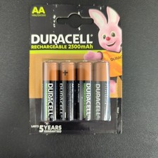 4x Duracell Rechargeable Batteries AA 2500mAh NiMH Duralock Pre Stay Charge