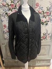 Black Men’s Size S Barbour Quilted Jacket Union Jack Vintage Style 