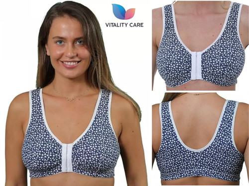 Front fastening bra cotton - front,