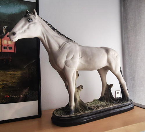 Vintage white horse - vintage,
