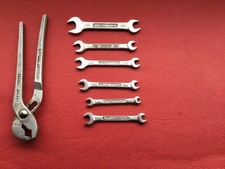 GORDON Tools BA open ended spanners x6 + small slip joint pliers Used Condition 