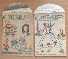 Vintage Weldon's Transfer  Nos. 13 & 16 Embroidery Transfers partially used