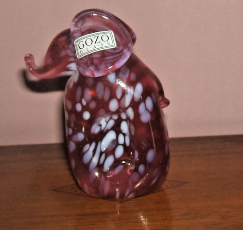 Gozo glass elephant figurine - gozo,